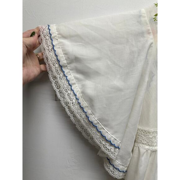 Vintage Gilead White Embroidered Nightgown & Robe Set Medium Cottagecore Lace - Picture 5 of 16